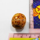 ลูกปัดไม้ ลายเส้นศิลป์ ขนาด 17 mm  บรรจุ 10 อัน สีไม้ รูป 2