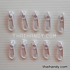 หัวซิปฟันไนลอน ป้าย ขนาดเบอร์ 5  บรรจุ 20 อัน สีขาว