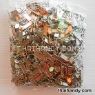 หัวซิปฟันไนลอน สี่เหลี่ยมป้ายยาว ขนาดเบอร์ 5  บรรจุ 100 อัน สีนิเกิ้ล