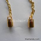 หูท่อต่อห่วงต่อโซ่ ปลายคอหมา ขนาดโซ่ยาว 19.5 cm  บรรจุ 1 คู่ สีทอง รูป 2
