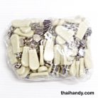 หัวซิปฟันไนลอน พลาสติก ขนาดเบอร์ 5  บรรจุ 100 อัน สีครีม
