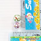ลูกปัดไม้ ลายจุด ขนาด 6-8 mm  บรรจุ 10 กรัม สีคละสี รูป 2