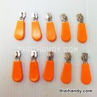 หัวซิปฟันไนลอน พลาสติก ขนาดเบอร์ 5  บรรจุ 10 อัน สีส้ม
