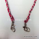 สายกระเป๋าโซ่สอดหนัง พร้อมคอหมา ขนาด 115 cm  บรรจุ 1 เส้น สีชมพูบานเย็น รูป 2