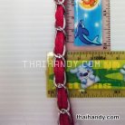 สายกระเป๋าโซ่สอดหนัง พร้อมคอหมา ขนาด 115 cm  บรรจุ 1 เส้น สีชมพูบานเย็น รูป 3