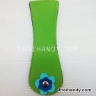 ฝาปิดกระเป๋าเฉพาะฝา พร้อมแม่เหล็กดูด ขนาด 6x18 cm  บรรจุ 10 อัน สีเขียวตอง รูป 3