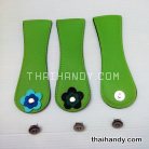 ฝาปิดกระเป๋าเฉพาะฝา พร้อมแม่เหล็กดูด ขนาด 6x18 cm  บรรจุ 3 อัน สีเขียวตอง รูป 2