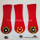 ฝาปิดกระเป๋าเฉพาะฝา พร้อมแม่เหล็กดูด ขนาด 6x18 cm  บรรจุ 3 อัน สีแดง