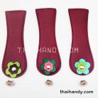 ฝาปิดกระเป๋าเฉพาะฝา พร้อมแม่เหล็กดูด ขนาด 6x18 cm  บรรจุ 3 อัน สีแดงเลือดหมู