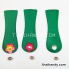 ฝาปิดกระเป๋าเฉพาะฝา พร้อมแม่เหล็กดูด ขนาด 6x18 cm  บรรจุ 10 อัน สีเขียวเข้ม รูป 2