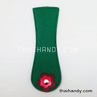 ฝาปิดกระเป๋าเฉพาะฝา พร้อมแม่เหล็กดูด ขนาด 6x18 cm  บรรจุ 10 อัน สีเขียวเข้ม รูป 3