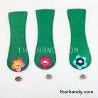 ฝาปิดกระเป๋าเฉพาะฝา พร้อมแม่เหล็กดูด ขนาด 6x18 cm  บรรจุ 3 อัน สีเขียวเข้ม