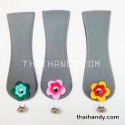 ฝาปิดกระเป๋าเฉพาะฝา พร้อมแม่เหล็กดูด ขนาด 6x18 cm  บรรจุ 3 อัน สีเทา