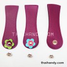 ฝาปิดกระเป๋าเฉพาะฝา พร้อมแม่เหล็กดูด ขนาด 6x18 cm  บรรจุ 10 อัน สีม่วง รูป 2