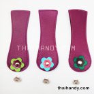 ฝาปิดกระเป๋าเฉพาะฝา พร้อมแม่เหล็กดูด ขนาด 6x18 cm  บรรจุ 3 อัน สีม่วง