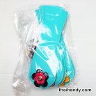 ฝาปิดกระเป๋าเฉพาะฝา พร้อมแม่เหล็กดูด ขนาด 6x18 cm  บรรจุ 10 อัน สีฟ้าอ่อน