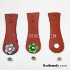 ฝาปิดกระเป๋าเฉพาะฝา พร้อมแม่เหล็กดูด ขนาด 6x18 cm  บรรจุ 10 อัน สีน้ำตาล รูป 2