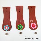 ฝาปิดกระเป๋าเฉพาะฝา พร้อมแม่เหล็กดูด ขนาด 6x18 cm  บรรจุ 3 อัน สีน้ำตาล