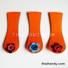 ฝาปิดกระเป๋าเฉพาะฝา พร้อมแม่เหล็กดูด ขนาด 6x18 cm  บรรจุ 10 อัน สีส้ม รูป 2