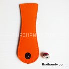 ฝาปิดกระเป๋าเฉพาะฝา พร้อมแม่เหล็กดูด ขนาด 6x18 cm  บรรจุ 10 อัน สีส้ม รูป 3