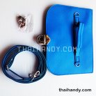 ฝาปิดกระเป๋าพร้อมสาย พร้อมสายหนัง ขนาด 25.5x19.7 cm  บรรจุ 1 อัน สีฟ้าเข้ม รูป 3