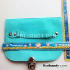 ฝาปิดกระเป๋าพร้อมสาย พร้อมสายหนัง ขนาด 25.5x19 cm  บรรจุ 1 อัน สีฟ้าอ่อน รูป 2