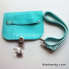 ฝาปิดกระเป๋าพร้อมสาย พร้อมสายหนัง ขนาด 25.5x19 cm  บรรจุ 1 อัน สีฟ้าอ่อน รูป 3