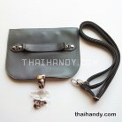 ฝาปิดกระเป๋าพร้อมสาย พร้อมสายหนัง ขนาด 25.5x19 cm  บรรจุ 1 อัน สีเทา รูป 3