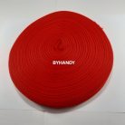 สายผ้า-ผ้ากุ๊น PP  ลายเวอร์จิ้น ขนาด 1 นิ้ว บรรจุ 50 เมตร สีแดง