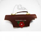 ฝาปิดกระเป๋าพร้อมสาย พร้อมสายโซ่ ขนาด 29x25.5 cm  บรรจุ 1 อัน สีน้ำตาล รูป 2