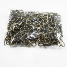 คอหมาโลหะ ปากโค้ง ขนาด 2x4.2 cm  บรรจุ 100 อัน สีทองรมดำ