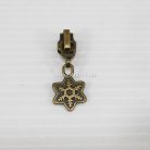 หัวซิปฟันเหล็ก ตะขอเกี่ยวใบไม้ ขนาดเบอร์ 5  บรรจุ 10 อัน สีทองรมดำ รูป 2