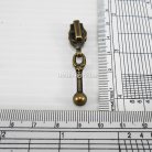 หัวซิปฟันเหล็ก ตะขอเกี่ยวหัวไม้ขีด ขนาดเบอร์ 5  บรรจุ 10 อัน สีทองรมดำ รูป 3