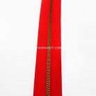 รางผ้าซิปเฉพาะรางซิป ฟันเหล็ก ขนาดเบอร์ 3 ฟันสีทองรมดำ บรรจุ 12 หลา สีแดง รูป 2