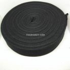 สายผ้า-ผ้ากุ๊น Cotton (ฝ้าย) ลายก้างปลา ขนาด 1.5 นิ้ว บรรจุ 50 หลา สีดำ