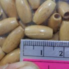 ลูกปัดไม้ รี ขนาด 4×15 mm  บรรจุ 100 กรัม สีครีม รูป 2