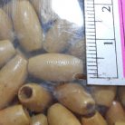 ลูกปัดไม้ รี ขนาด 4×15 mm  บรรจุ 100 กรัม สีครีม รูป 3