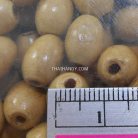 ลูกปัดไม้ มน ขนาด 5×10 mm  บรรจุ 10 กรัม สีครีม รูป 3