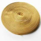 สายผ้า-ผ้ากุ๊น PP  ลายเรียบ ขนาด 3 หุน (1 cm) บรรจุ 50 เมตร สีกากีแกมทอง