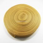 สายผ้า-ผ้ากุ๊น PP  ลายเวอร์จิ้น ขนาด 2 นิ้ว บรรจุ 50 เมตร สีกากีแกมทอง