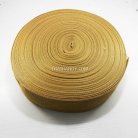 สายผ้า-ผ้ากุ๊น PP  ลายเวอร์จิ้น ขนาด 2.5 นิ้ว บรรจุ 50 เมตร สีกากีแกมทอง