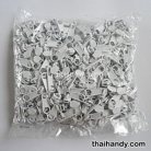 หัวซิปฟันไนลอน ป้าย ขนาดเบอร์ 3  บรรจุ 500 อัน สีขาว