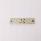 ป้ายโลหะ สี่เหลี่ยม ขนาด 2.5x0.5 cm  บรรจุ 100 อัน สีนิเกิ้ล รูป 2