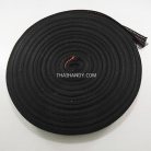 สายผ้า-ผ้ากุ๊น Cotton (ฝ้าย) ลายจุดไข่ปลา ขนาด 1.5 นิ้ว บรรจุ 50 หลา สีดำ