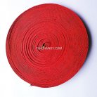 สายผ้า-ผ้ากุ๊น Cotton (ฝ้าย) การ์ตูน 2 หน้า ขนาด 3 หุน (1 cm) บรรจุ 50 เมตร สีแดง