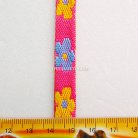 สายผ้า-ผ้ากุ๊น Cotton (ฝ้าย) การ์ตูน 2 หน้า ขนาด 3 หุน (1 cm) บรรจุ 1 เมตร สีชมพูเหลืองดอกไม้ รูป 3
