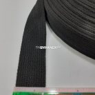 สายผ้า-ผ้ากุ๊น Cotton (ฝ้าย) ลายลอน ขนาด 1.5 นิ้ว บรรจุ 50 เมตร สีดำ