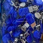 หัวซิปฟันไนลอน พลาสติก ขนาดเบอร์ 5  บรรจุ 100 อัน สีน้ำเงิน