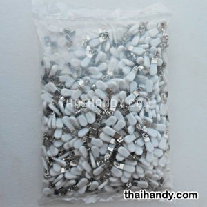 หัวซิปฟันไนลอน พลาสติก ขนาดเบอร์ 5  บรรจุ 100 อัน สีขาว รูปเต็ม