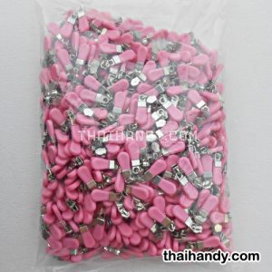 หัวซิปฟันไนลอน พลาสติก ขนาดเบอร์ 5  บรรจุ 100 อัน สีชมพูอ่อน รูปเต็ม